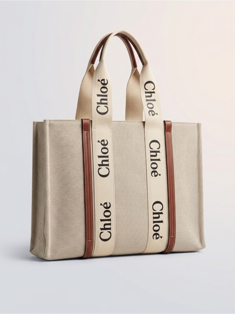 Chloe Large Woody Canvas Tote